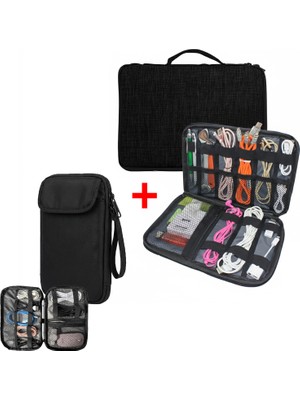 Microcase 2in1 Stylus Dokunmatik Kalem Kılıfı + Çok Gözlü Organizer Çanta AL5393