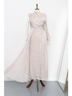 İmaj Butik Taş Kolu Lastikli Taş Detaylı Abiye