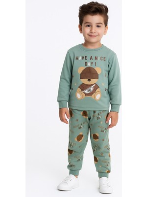 Zm Kids Littlebear Erkek Çocuk Ayıcık Desenli Pijama Takımı