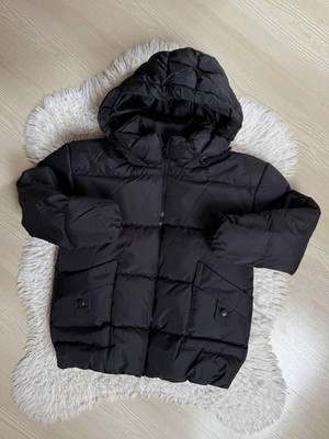 Linoş Kids Unisex Çocuk Siyah Polarlı Kapüşonlu Su Geçirmez Rüzgara Dayanıklı Şişme Kışlık Mont & Kaban