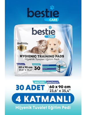 Bestie Care 60X90 cm Kedi Köpek Çiş Pedi 30'lu - Yatak Koruyucu Örtü - Serme Bezi