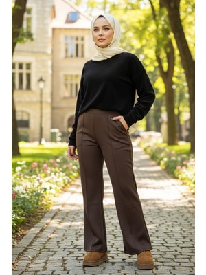 Lale Butik Nervür Dikişli Pantolon 2450 Kahverengi