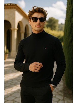 Comstar Erkek Basic Premium Comfort Uzun Siyah Kazak