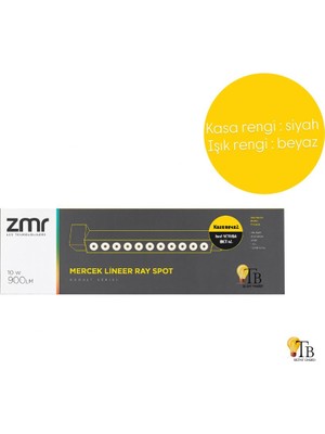 Zmr Mercekli Lineer Ray Spot 10W 900LM – Siyah Kasa – Lineer LED Ray Aydınlatma