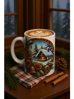 Yılbaşı, Kış Hediye  Kupa 54, Tasarım Kupa, Baskılı Poselen Kupa, Temalı Kupa, Özel Tasarım Bardak, Kahve Kupası, Hediyelik Kupa