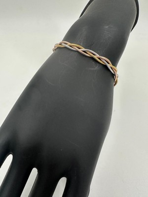 Stainless Steel Kalın Yılan ve Oval Halkalı Gold Çelik Bileklik