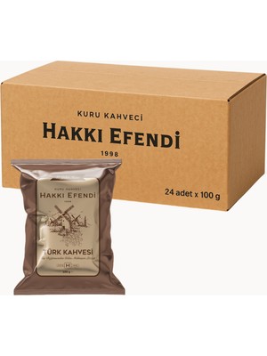 Hakkı Efendi Türk Kahvesi 1 Koli 100gr x 24adet -Taze Kavrulmuş-Bol Köpüklü-Geleneksel Türk Kahvesi-Koli Avantajı