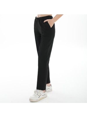 Asn Concept Kadın Önü Çimalı Siyah Renk Eşofman Altı (Büyük Beden Seçeneğiyle)