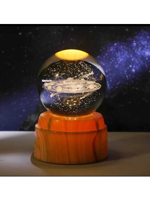 Empressco 3D Kristal Cam Küre Büyük Boy USB LED Gece Lambası, Şık ve Hediye Seçeneği