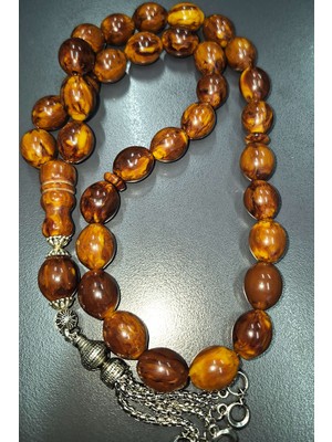 Zenaatkar 17X14MM Çekoslavak Karamel Katalin Tesbih