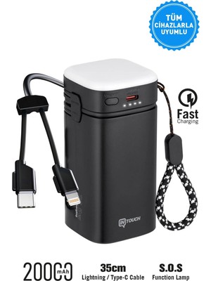 Intouch 20.000 Mah 22,5W Pd Hızlı Kablolu Kamp Lambası Outdoor Serisi Powerbank