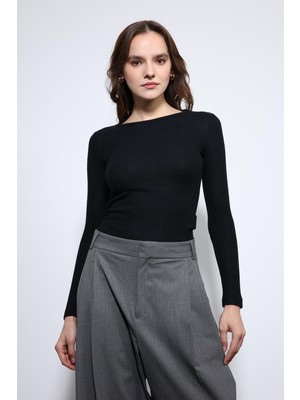 Antioch Siyah Basic Uzun Kollu T-Shirt