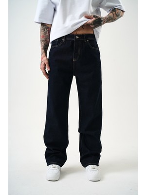 Erkek Washed Baggy Pantolon Lacivert