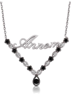 Aya Diamond Gümüş Çiçek Annem Bayan Kolye