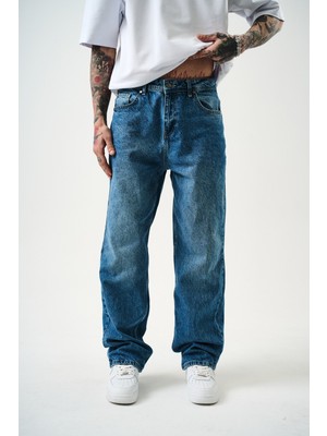 Erkek Washed Baggy Pantolon K.mavi