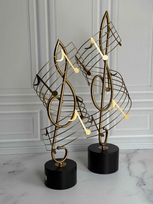 Rossev Dekoratif Metal Gold Kaplama Sol Anahtarı 2'li