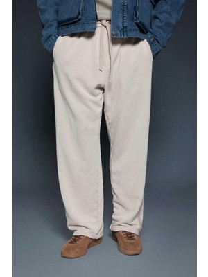 Abluka Online Erkek Baggy Fit Yıkamalı Jogger Pantolon Taş