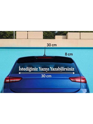 Kıvırcıkyoga Kişiye Özel Yazı Sticker Araç Oto Laptop Cam Uyumlu 30*8