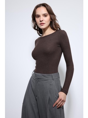 Antioch Kahve Basic Uzun Kollu T-Shirt