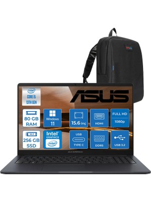 Asus Expertbook B1 B1503CVA-S75437 Intel I5-13420H 80GB Ddr5 256GB SSD 15.6"fhd  (1920 x 1080)  WIN11HOME Taşınabilir Bilgisayar S75437H26+ZETTAÇANTA