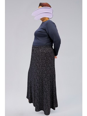 Parçalı Uzun Namaz Etek, Viskon Mor Şal 8 Parça Uzun Kadın Etek