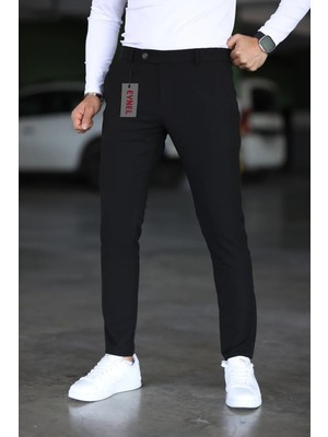 Eynel  Erkek Okul Grisi Italyan Kesim Likralı Kumaş Pantolon Dar Kesim Boru Paça Spor Tarzı Klasik Pantalon