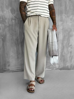 Abluka Online Erkek Fitilli Baggy Pantolon Bej
