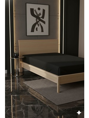 Favora %100 Pamuk Ranforce Premium Tek Kişilik Çarşaf - Siyah