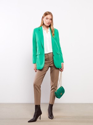 Lc Waikiki Yeni Sezon Önden Düğme Kapamalı Düz Uzun Kollu Kadın Blazer Ceket