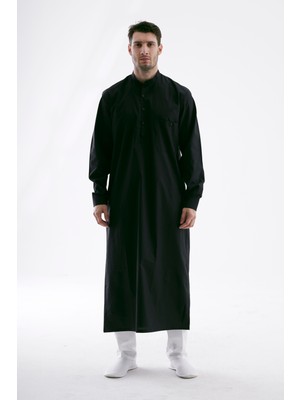 Beratnur Erkek Hac Umre Kıyafeti Cellabiye Fistan - Siyah