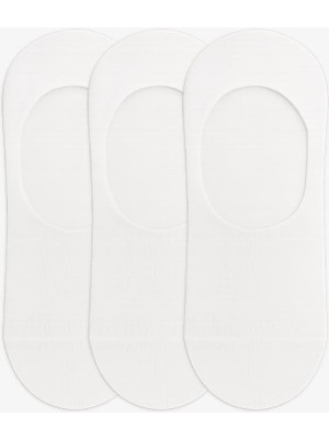 Abluka Online Erkek Pamuklu Görünmez 3'lü Babet Çorap Beyaz