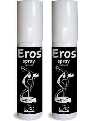Eros 2 Adet Erkeklere Özel Zaman Stop Spreyi 20 ml (Black)