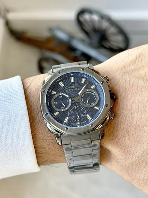Ferro FM11652AWT-V3 Quartz Çelik Gri Lacivert Kadran 42 mm Erkek Kol Saati