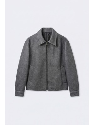 Abluka Online Erkek Relax Fit Kaşe Mont Antrasit