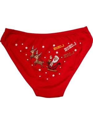 Arias Closet Kırmızı Yılbaşı Desenli Hoo Hoo Hoo Pamuklu Külot