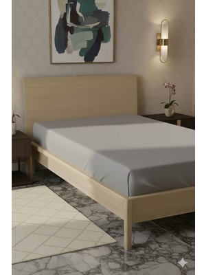 Favora %100 Pamuk Ranforce Premium Tek Kişilik Çarşaf - Koyu Gri