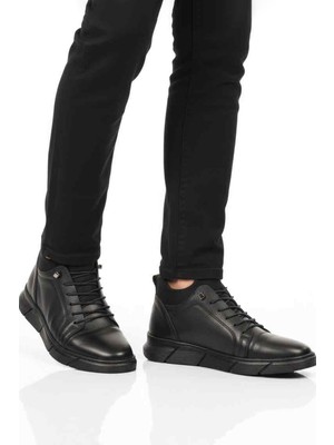 Ayakmod Siyah Hakiki Deri Ortopedik Erkek Casual Ayakkabı 142 M