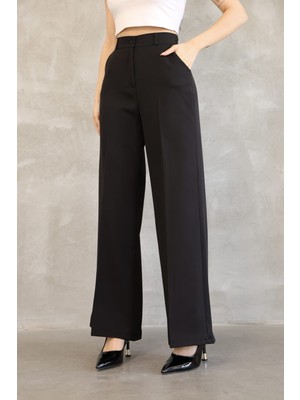 Kadın Ithal Doubleface Kumaş Palazzo Kalıp Yüksek Bel Çekme Solma Yapmaz Kaliteli Ürün