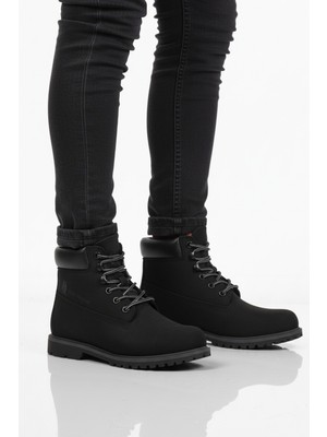 Ayakmod Siyah Nubuk Hakiki Deri Kaymaz Taban Unisex Bot Empresa G