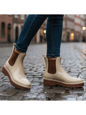 Ispartalılar 300-50  Ortopedik Taban Lastikli Günlük Kadın Bot Plastik Bot SU GEÇİRMEZ Kadın Bot