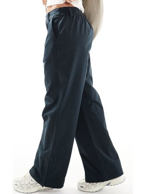 Nike Sportswear Collection Mid Rise Twill Trousers Kadın Çıt Çıt Yırtmaç Paçalı Eşofman Altı Siyah