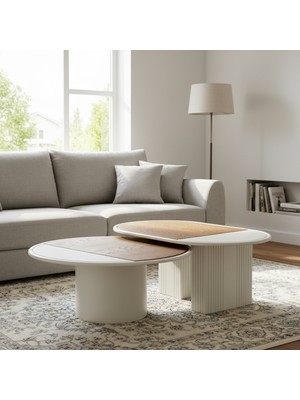 Eymense Asus Ikili Orta Sehpa Seti Meşe