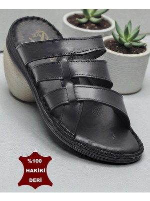 Ispartalılar Ayakkabiburada 037 Günlük TAM ORTOPEDİK Hakiki Deri Erkek Terlik PUFF Taban