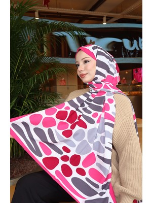 Desenli Capri Şal 70356-01 Pembe Gri