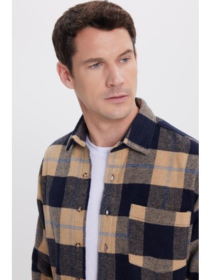 Tudors Erkek Regular Fit Rahat Kesim Kışlık Kareli Oduncu Gömlek