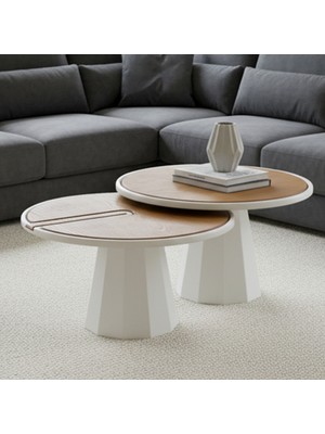 Eymense Lina Ikili Orta Sehpa Seti Meşe