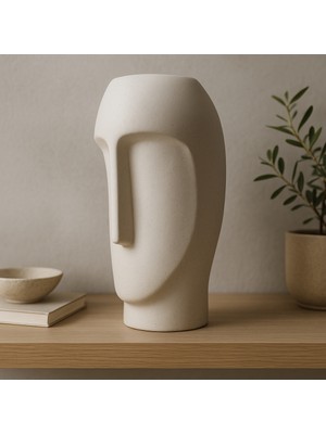 Stoneface Series Minimalist Soyut Yüz Heykeli – Modern Dekoratif Obje