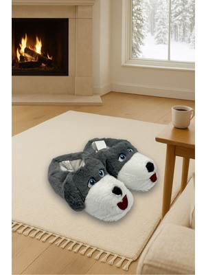 Livona Store Köpek Figürlü Peluş Kışlık Panduf – Ultra Yumuşak, Sıcak Taban
