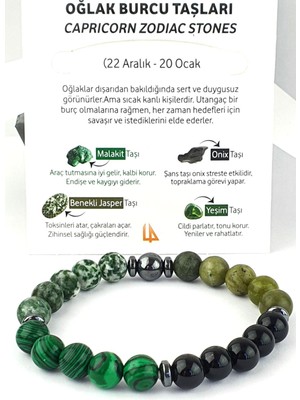 Oğlak Burcu Tasarım Doğal Taş Bileklik
