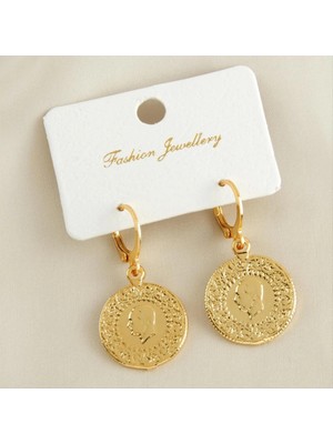 Marsilyan Çeyrek Altın Kaplama Küpe